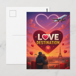Romantisches Reiseziel Valentinstag Reise Postkarte