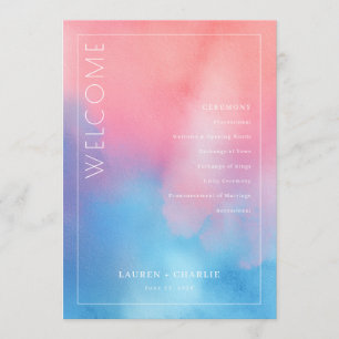 Romantisches Rosa Blau Aquarell Programm