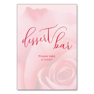 Romantisches rosa Blumendessertbar-Schild Tischnummer