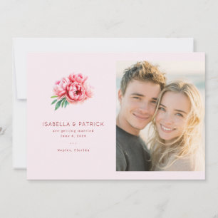 Romantisches rosa Blumenfoto Save The Date
