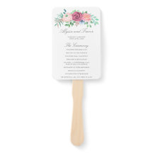 Romantisches Rosa Blumengarten Hochzeitsprogramm