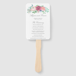 Romantisches Rosa Blumengarten Hochzeitsprogramm Fächer
