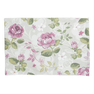 Romantisches rosa Blumenkissenbezug-Set Kissenbezug