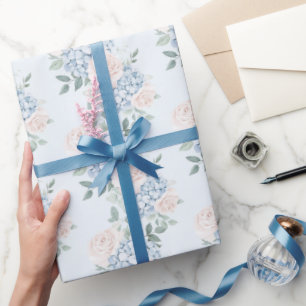 Romantisches Rosa Blüten Brautparty Geschenkpapier