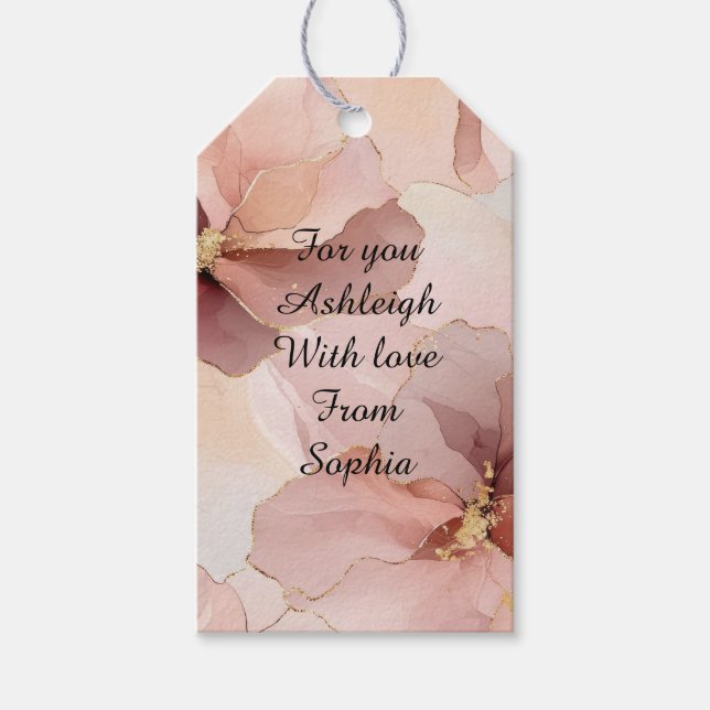 Romantisches Rosa Brautparty Geschenkanhänger (Vorderseite)