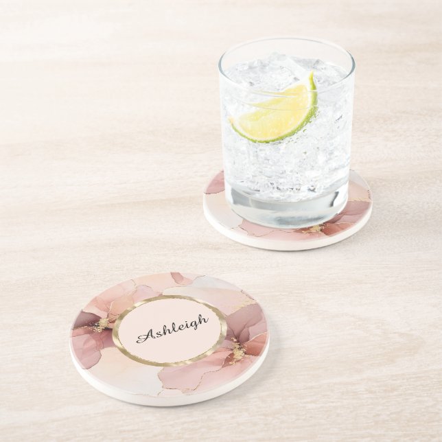 Romantisches Rosa Brautparty Getränkeuntersetzer (Seite)