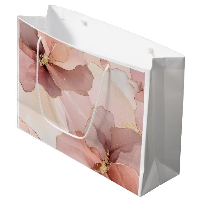 Romantisches Rosa Brautparty Große Geschenktüte (Vorderseite Schrägansicht)
