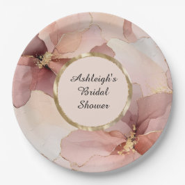 Romantisches Rosa Brautparty Pappteller