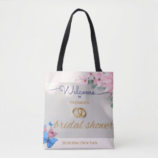 romantisches rosa florales Hochzeitsdusche-Willkom Tasche