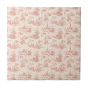Romantisches rosa französisches Toile-Landmuster ( Fliese