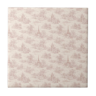 Romantisches rosa französisches Toile-Landmuster ( Fliese