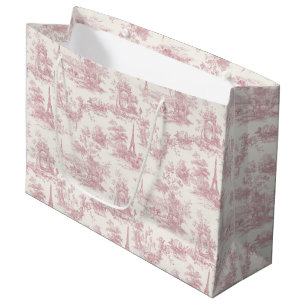 Romantisches rosa französisches Toile-Landmuster ( Große Geschenktüte