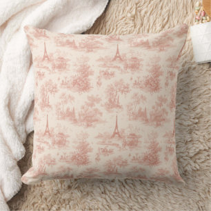Romantisches rosa französisches Toile-Landmuster ( Kissen