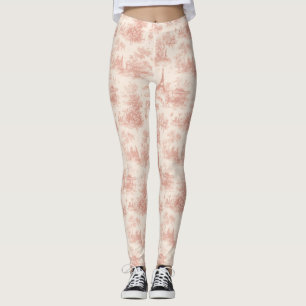 Romantisches rosa französisches Toile-Landmuster ( Leggings
