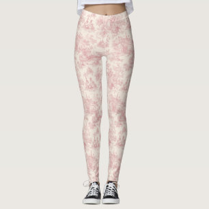 Romantisches rosa französisches Toile-Landmuster ( Leggings