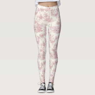 Romantisches rosa französisches Toile-Landmuster ( Leggings