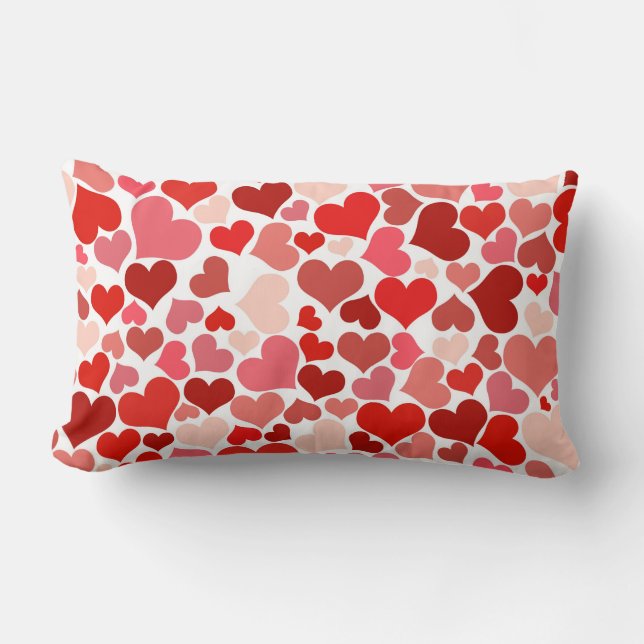 Romantisches Rosa Herzdesign der Liebe Lendenkissen (Vorderseite)