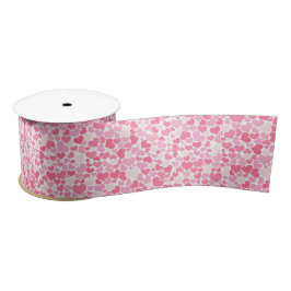 Romantisches rosa Herzmuster Satinband