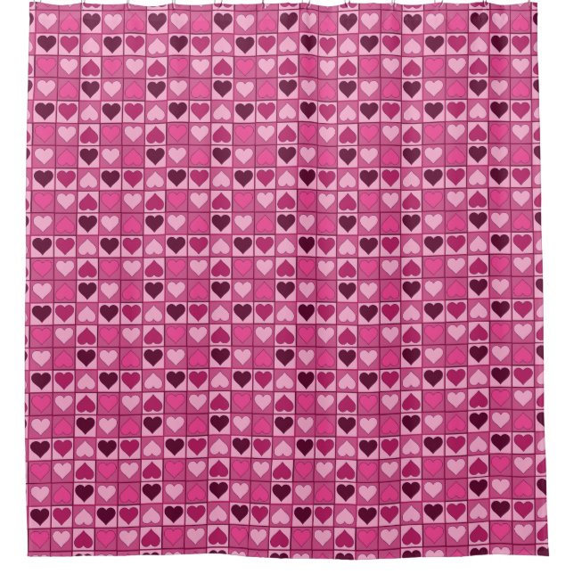 Romantisches Rosa hört auf und ab Duschvorhang (Vorderseite)