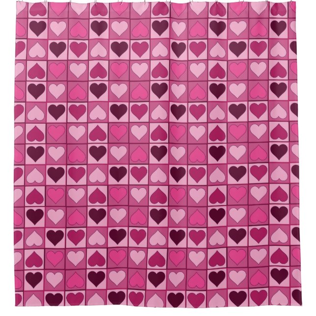 Romantisches Rosa hört auf und ab Duschvorhang (Vorderseite)