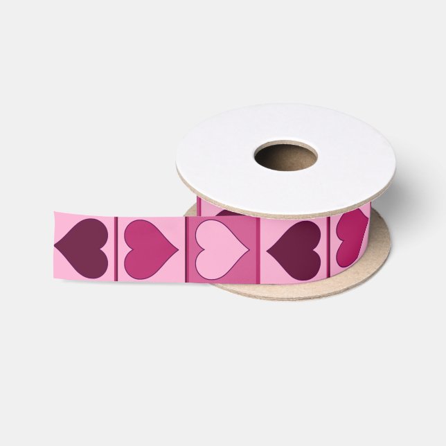 Romantisches Rosa hört auf und ab Satinband (Spule)