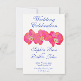 Romantisches Rosa Orchid Aquarellmalerei Hochzeit Einladung