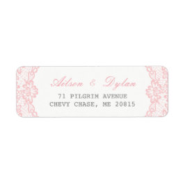 Romantisches rosa Spitzen-Rücksendezeichen