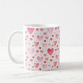 Romantisches Rosa- und Gold-Wasserfarbmuster Kaffeetasse