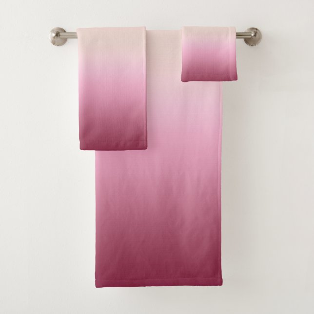Romantisches Rosa und Hübsches Elfenbein Gradient  Badhandtuch Set (Insitu)