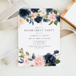 Romantisches Rosa- und Navy-Blush-Party Einladung