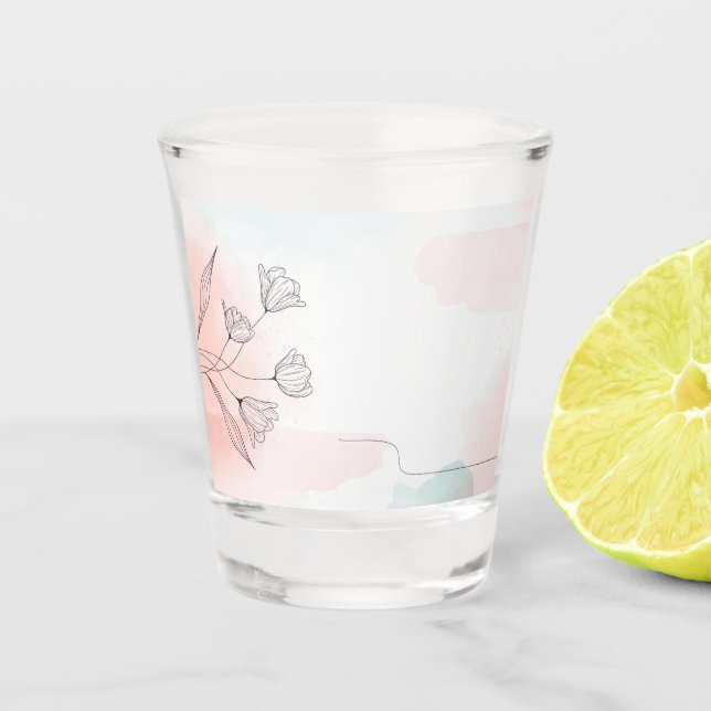 Romantisches Rosa Wasserfarben Florenz Elegantes P Schnapsglas (Vorderseite)