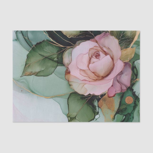 Romantisches Rosa Weißes Brautparty Seidenpapier (Vorderseite)