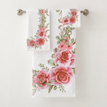 Romantisches Rosen-Garten-Badehandtuch-Set