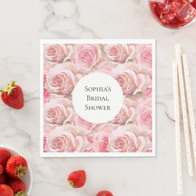 Romantisches Rosengebirge Brautparty Serviette (Beispiel)