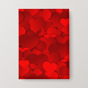 Romantisches Rot Liebesherzen Texturmuster-19909 Button