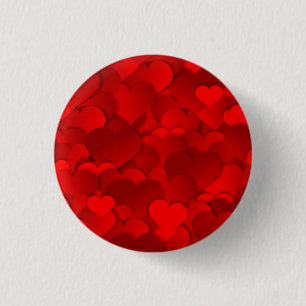 Romantisches Rot Liebesherzen Texturmuster Button