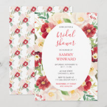 Romantisches Rot-und Creme-Blume-Brautparty