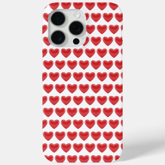 Romantisches rotes 3D-Herzmuster Klassisches Valen Case-Mate iPhone Hülle (Rückseite)