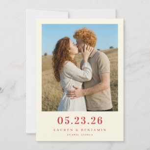 Romantisches rotes Erdfoto Save The Date