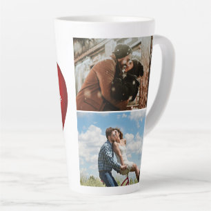 Romantisches Rotes Herz mit dem Valentinstag-Foto Milchtasse