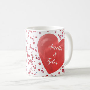 Romantisches rotes Herz mit Namen Kaffeetasse