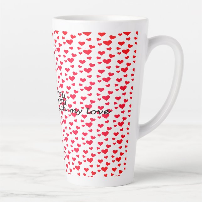 Romantisches rotes Herz-Muster Milchtasse (Rechts)