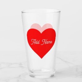Romantisches Rotes Herz Personalisiert Glas