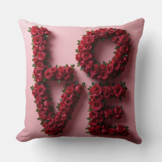 Romantisches rotes Rosen 'LOVE' Blumenkissen Kissen