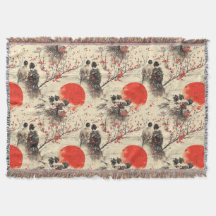 Romantisches Sakura-Kimono-Paar-Muster (3) Decke