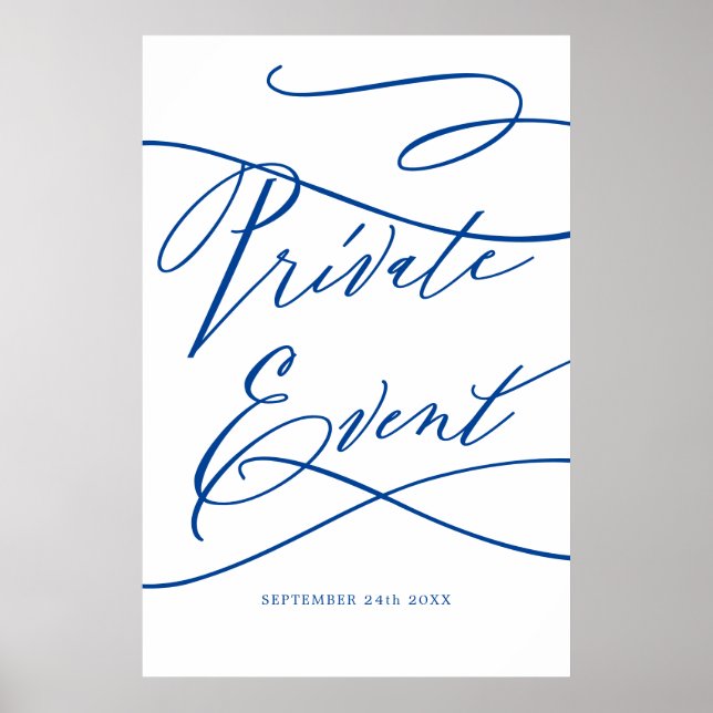Romantisches Sapphire Blue Private Event Poster (Vorne)