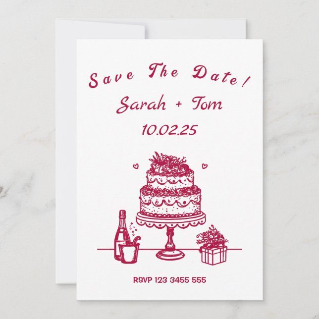 Romantisches Save the Date für Hochzeiten und Gebu (Vorderseite)