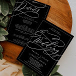 Romantisches Schwarz und Weiß auf einer Hochzeit Einladung<br><div class="desc">Dieses romantische Schwarz-Weiß-Ganzes in einer Einladung ist perfekt für eine einfache Hochzeit. Das moderne klassische Design besticht durch extravagante Wirbel und skurrile Schnörkel mit einer prächtigen, eleganten Typografie. Rett Papier, indem man die Details auf der Rückseite der Hochzeitseinladung statt auf einer separaten Kapselkarte angibt. Geben Sie auch die UAWG-Informationen an,...</div>
