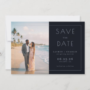 Romantisches schwarzes minimalistisches Foto Save The Date