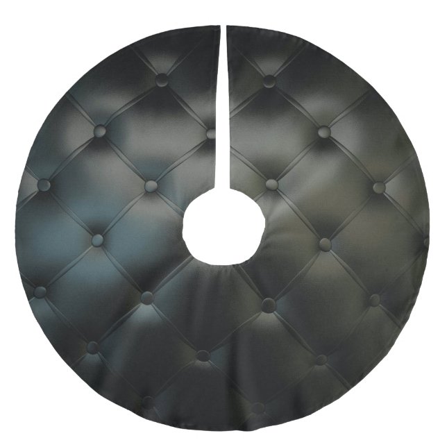 Romantisches schwarzes schönes Leder Polyester Weihnachtsbaumdecke (Vorderseite)
